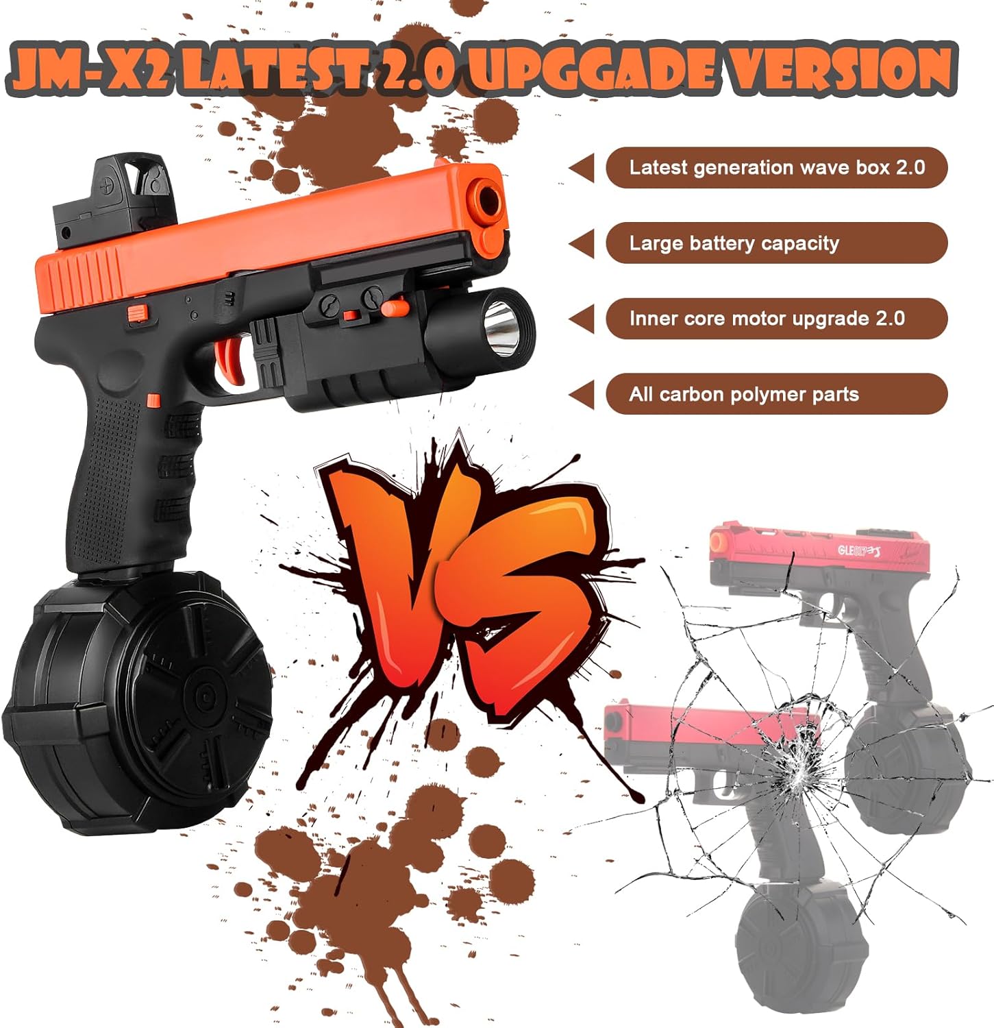 JM-X2 Electric Gel Toy Blaster with Drum and Goggles S527
