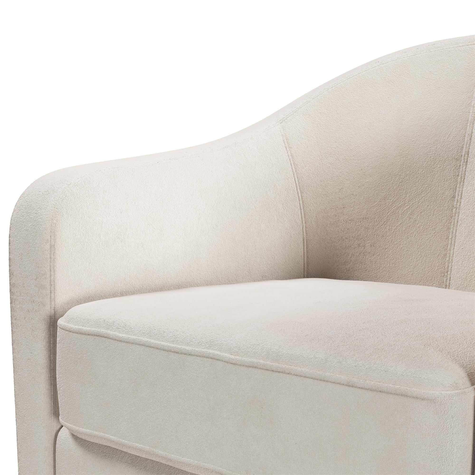 DHP Gentle Swivel Curved Accent Chair, Ivory Velvet J5712