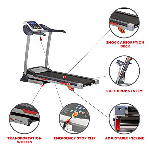 Sunny Health & Fitness Smart WiFi Treadmill, Compact Foldable with Incline E91799
