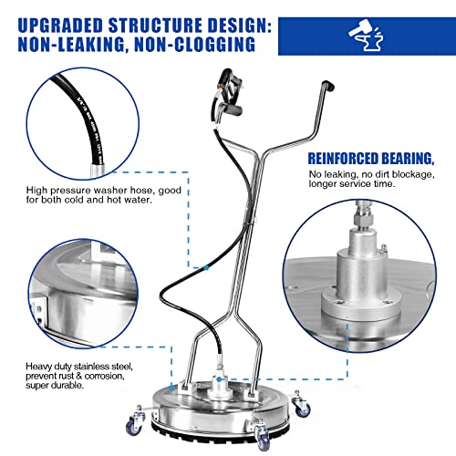 Pressure Washer Surface Cleaner 22" 4500PSI Stainless Steel with Wheels Z552319