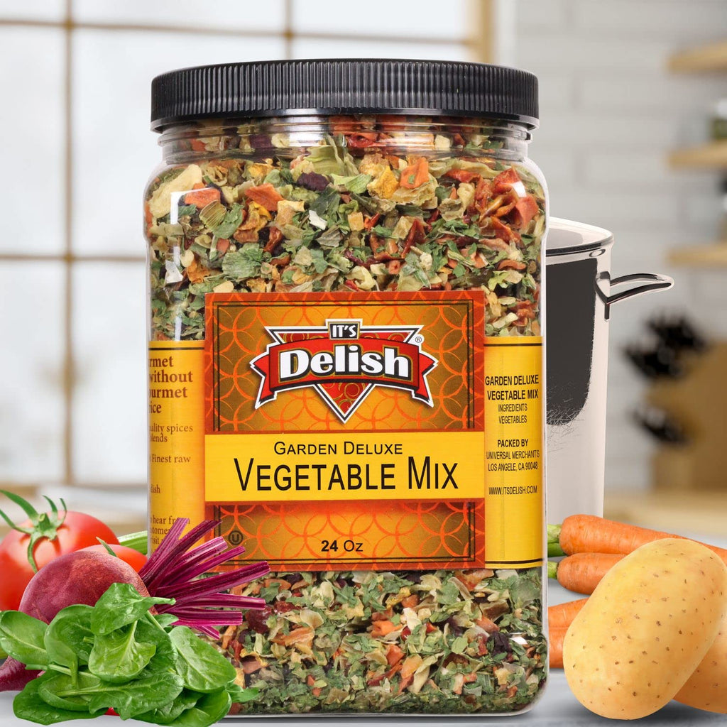 Garden Deluxe Vegetable Soup Mix by It’s Delish, 24 OZ, 16 Dehydrated Vegetables, No MSG, Vegan S430229