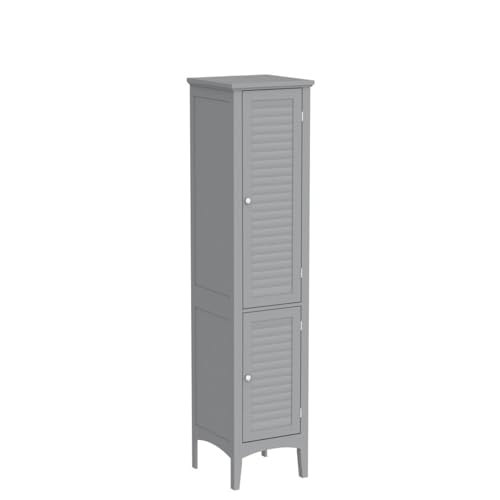 LOKO Tall Bathroom Floor Cabinet, Narrow Storage Cabinet with Doors, Espresso B17311