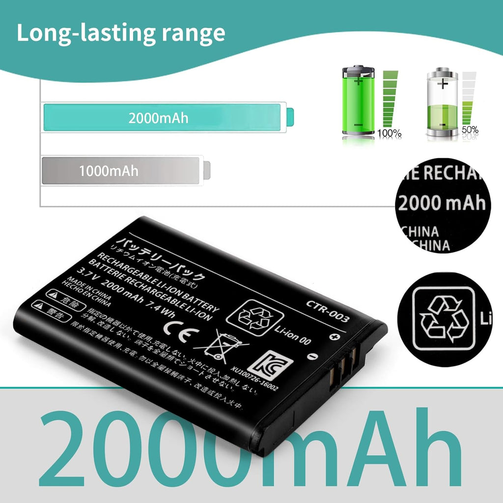 Replacement CTR-003 Battery for Nintendo 3DS 2DS 2DS XL G838
