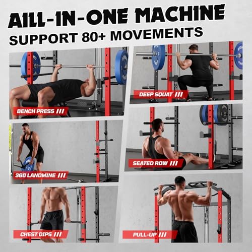 C1-V4 Power Cage with LAT Pulldown, Multi-Function Weight Cage for Home Gym G4781