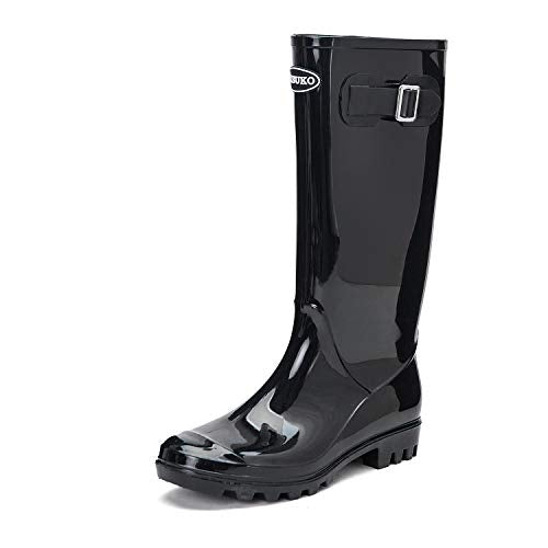 DKSUKO Women's Tall Rain Boots Garden Boots Waterproof Wellington Rubber Boots
