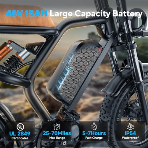 K6 Electric Bike for Adults, 20 x 4 Inch Fat Tire, 750W Motor, 48V Detachable Battery M879