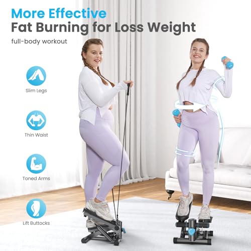 Mini Stepper with Resistance Bands for Home Workout, 330 lbs Capacity M994794