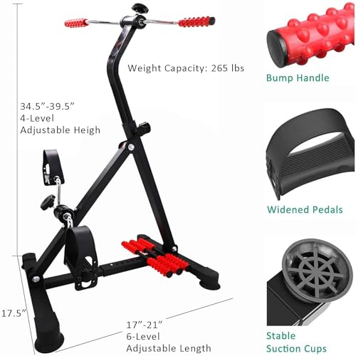 Adjustable Pedal Exerciser Bike for Seniors Total Body Home Fitness Equipment W299356
