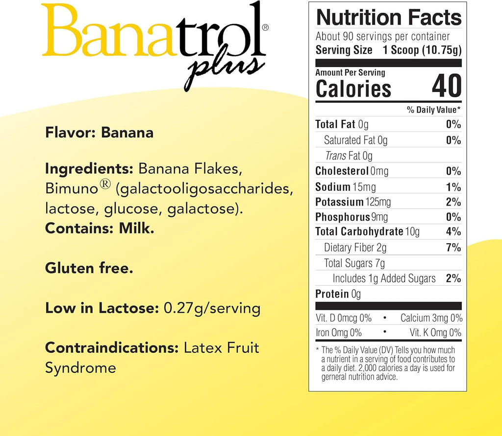 Banatrol® Natural Anti-Diarrheal Medical Food with Prebiotics, 90 Servings (Banana) U3419