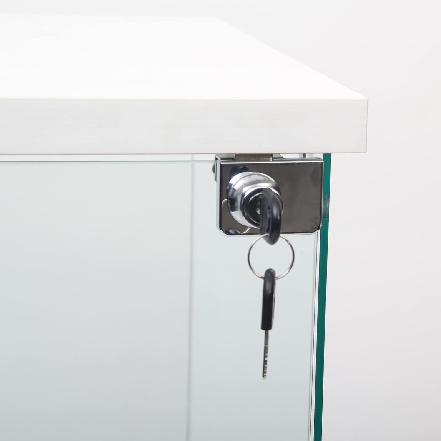 4-Shelf Glass Display Cabinet with Lock, White A99708