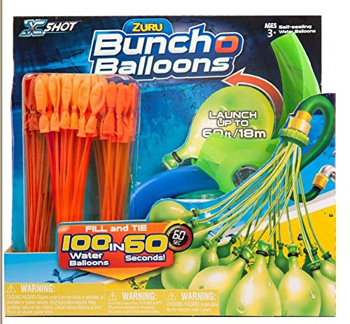 Bunch O Balloons 1 Launcher + 3 Pack Water Balloons by ZURU, Rapid-Filling Self-Sealing Balloons, For Outdoor, Family, Friends, Children Summer Fun, 100 Balloons + 1 Balloon Launcher