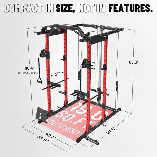 Mikolo Power Cage with Cable Crossover and LAT Pull Down System, 1500LBS I14340