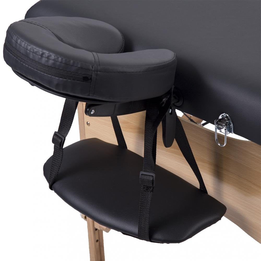 2" Pad 84" Black Massage Table with Carry Case Y359864