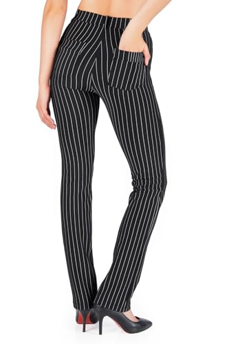 Yogipace Women's Straight Leg Yoga Dress Pants with Belt Loops H62689