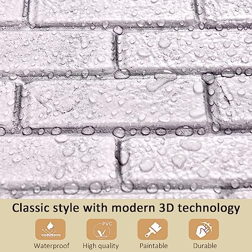 10Pcs 19.4sqft 3D Wall Panels Peel and Stick PVC Faux Stone Backsplash S534