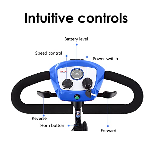 Folding Mobility Scooter 4 Wheel Lightweight Electric for Adults with Extended Battery and Basket H4990