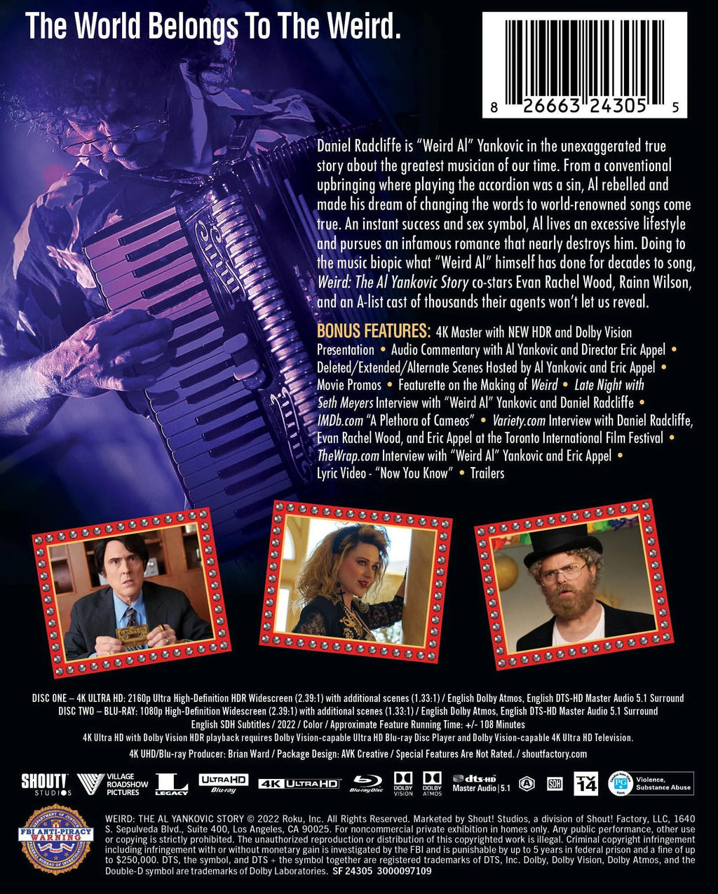 Weird: The Al Yankovic Story (Limited Edition Steelbook) (4K Ultra HD + Blu-ray) A273