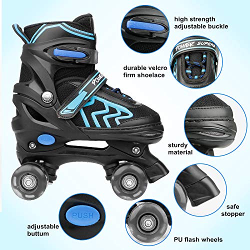 Adjustable Kids Roller Skates with Light Up Wheels for Boys Girls Q9433