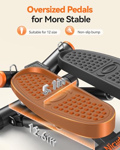 Niceday Twist Stepper with Resistance Bands for Home Workout, Gray V546043