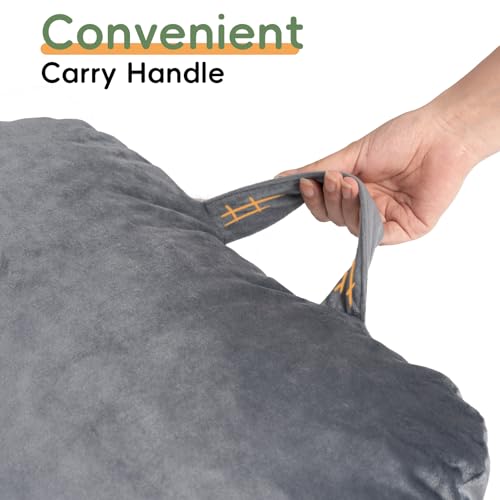 ROKDUK Reading Pillow for Adults, Shredded Memory Foam Backrest with Arms T159