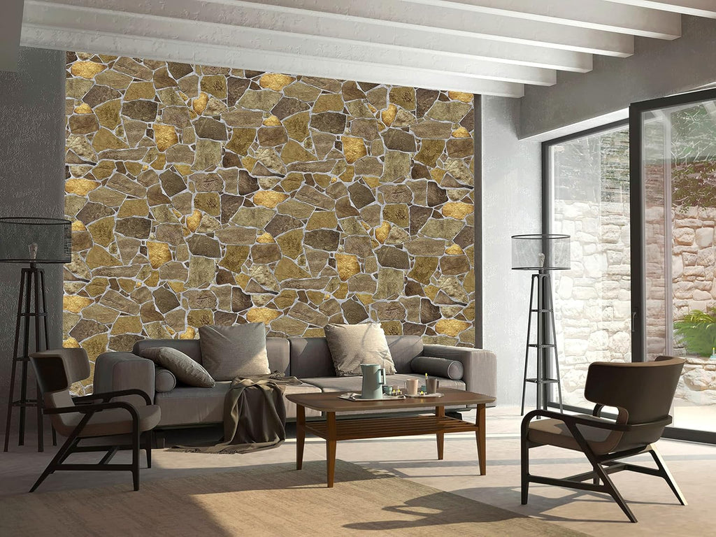 Dundee Deco Brown Faux Stone 3D PVC Wall Panel K271