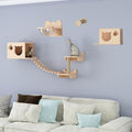 Cat Wall Shelves, Cat Wall Furniture, Cat Bridge Wall Mount Cat Perch, Hammock Cat Tree Cat Climber Set, DIY Combination (Color : Style4)