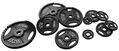 Olympic Cast Iron Weight Plates for Strength Training, Multiple Sizes S1890