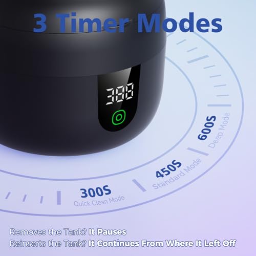 Ultrasonic Retainer Cleaner with Removable Tank for Aligners, Jewelry B601919