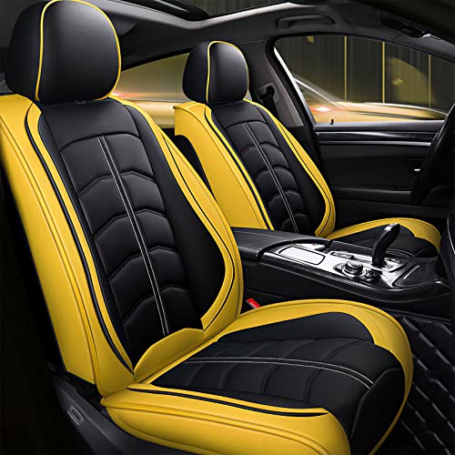 Car Seat Cover for Toyota Camry 2000-2023, Durable Wear Resistant Waterproof Seat Cover, Breathable No Odor Premium Leather Vehicle Interior Accessories.(Standard 5 Seats,Black Red)