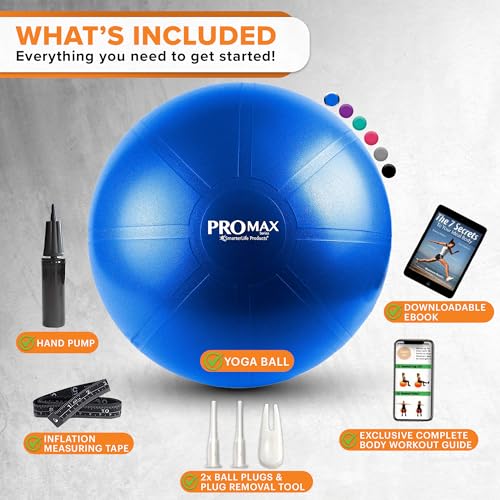 SmarterLife PRO MAX Exercise Ball for Fitness, Yoga, Balance, and Pregnancy B81405