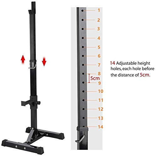 Yaheetech Pair of Adjustable Squat Rack Standard 44-70 Inch Solid Steel Home Gym Z720734
