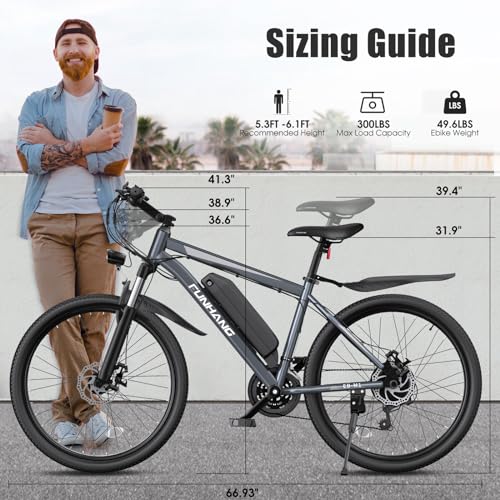 Peak 1000W Electric Mountain Bike for Adults, 26" 48V Commuter Ebike F750633