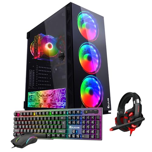 Gaming PC CYCLONIA Tower Computer Desktop - AMD Ryzen 7 5700G Processor Up to 4.6GHz - GeForce RTX 3060 12GB GDDR6-32GB DDR4-1TB SSD - Windows 11 Pro - Wi-Fi & VR Ready