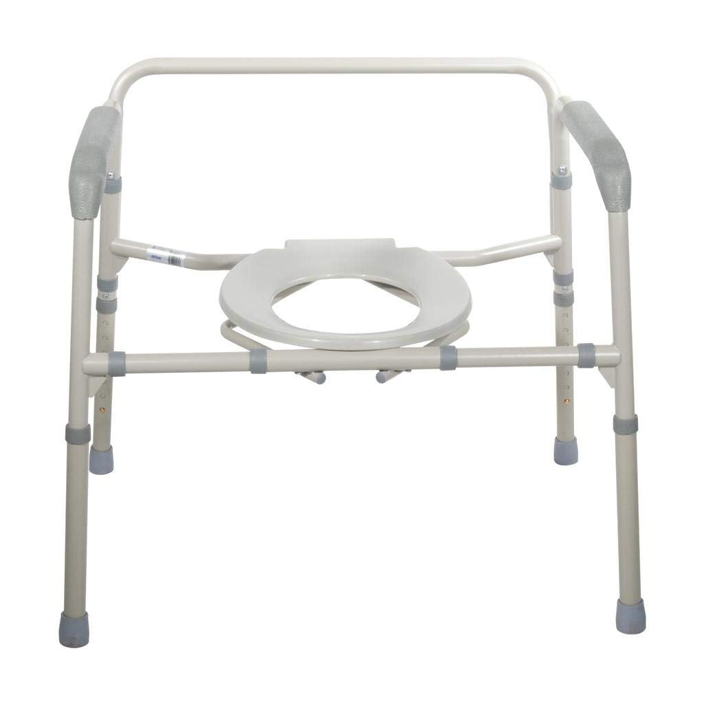 HEALTHLINE Heavy Duty Bariatric Commode Chair, Wide, 650 lbs, Gray C1550