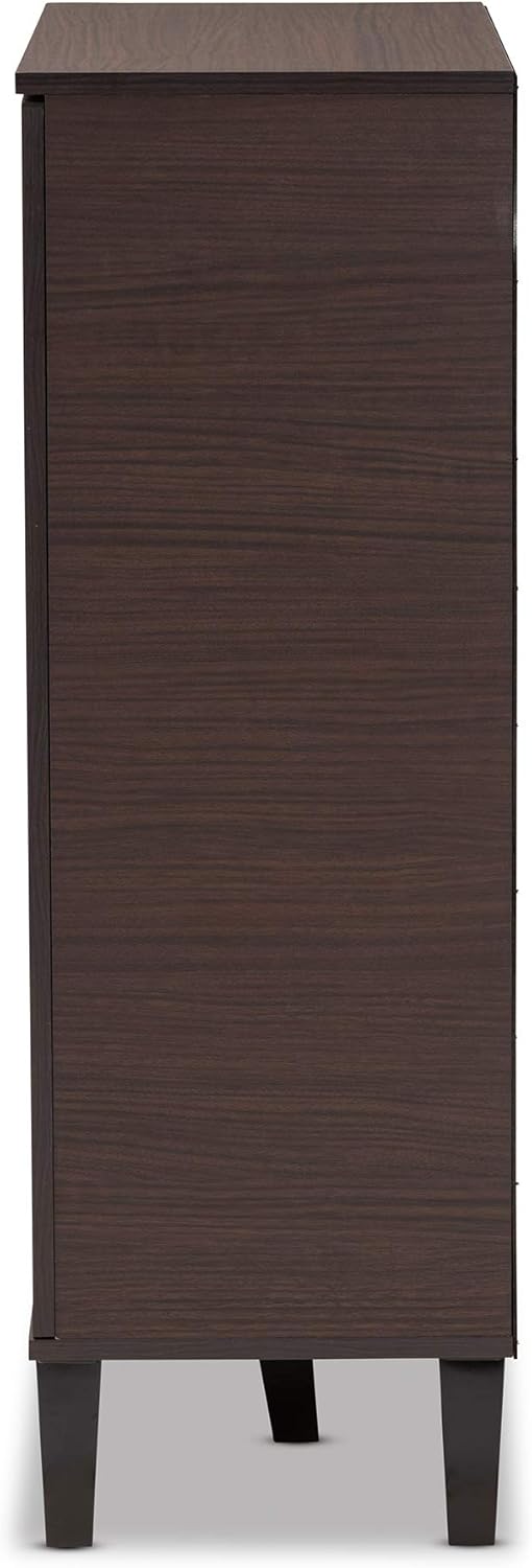 Baxton Studio Shoe Rack, Dark Brown/Grey K8401
