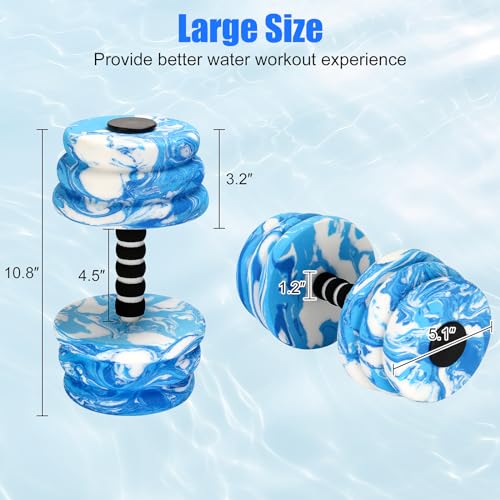 Aquatic Exercise Dumbbells 2PCS Foam Barbells for Water Workouts T552686