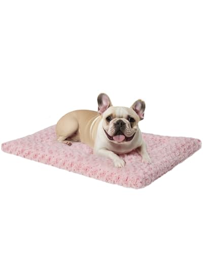 Washable Dog Bed Mat Ultra Soft Crate Pad for Large Dogs, 41 x 27 Inch, Gray K707024