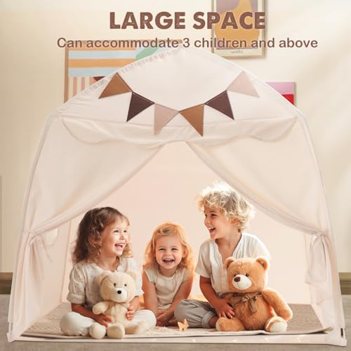 Extra Large Kids Play Tent with Star Lights, Portable & Foldable Teepee B40178