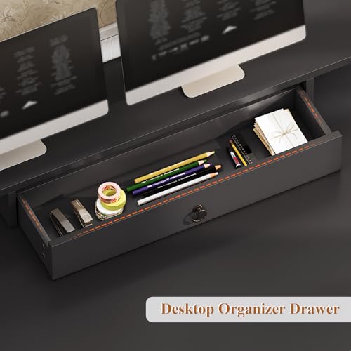 SEDETA Farmhouse 63" Executive Desk with File Drawer and Monitor Stand O784