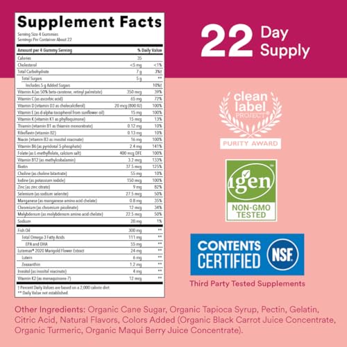 SmartyPants Teen Guy Multivitamin Gummies, Omega 3, Vitamin D3, C, B12, B6, A, K & Zinc, Gluten Free, 120 Count K940219