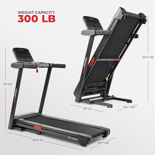 Sunny Health & Fitness Smart WiFi Treadmill, Compact Foldable with Incline E91799