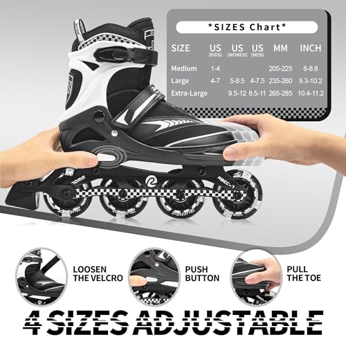Adjustable Inline Skates for Kids with Light Up Wheels Z8662