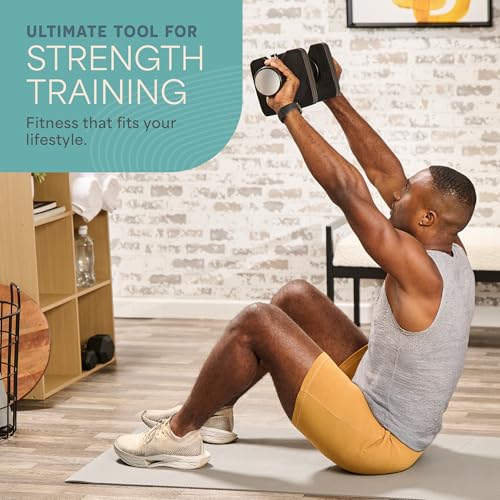 Lifepro Adjustable Dumbbells Set with Rack, 5-in-1, 15-55lb, Home Gym K99628