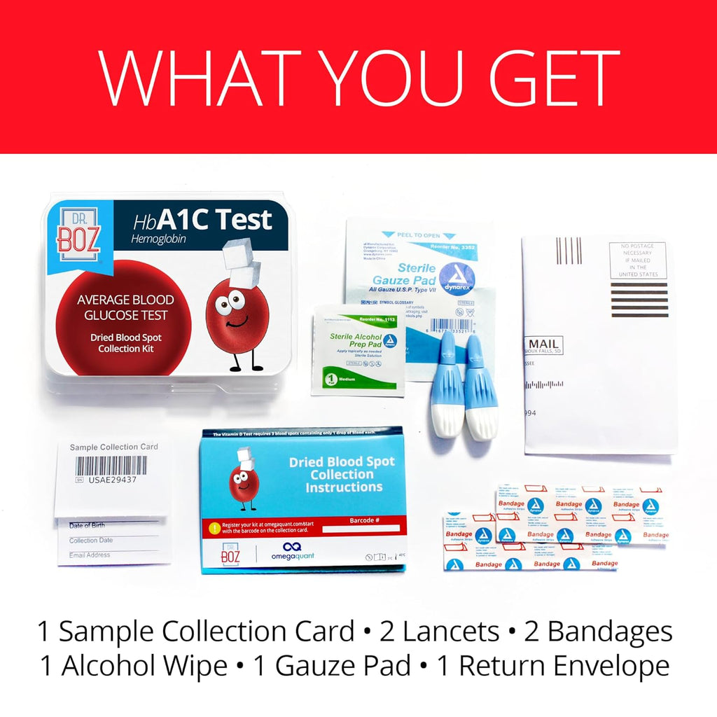 Dr. Boz A1C Test Kit - At Home HbA1C Testing for Average Blood Glucose I56703