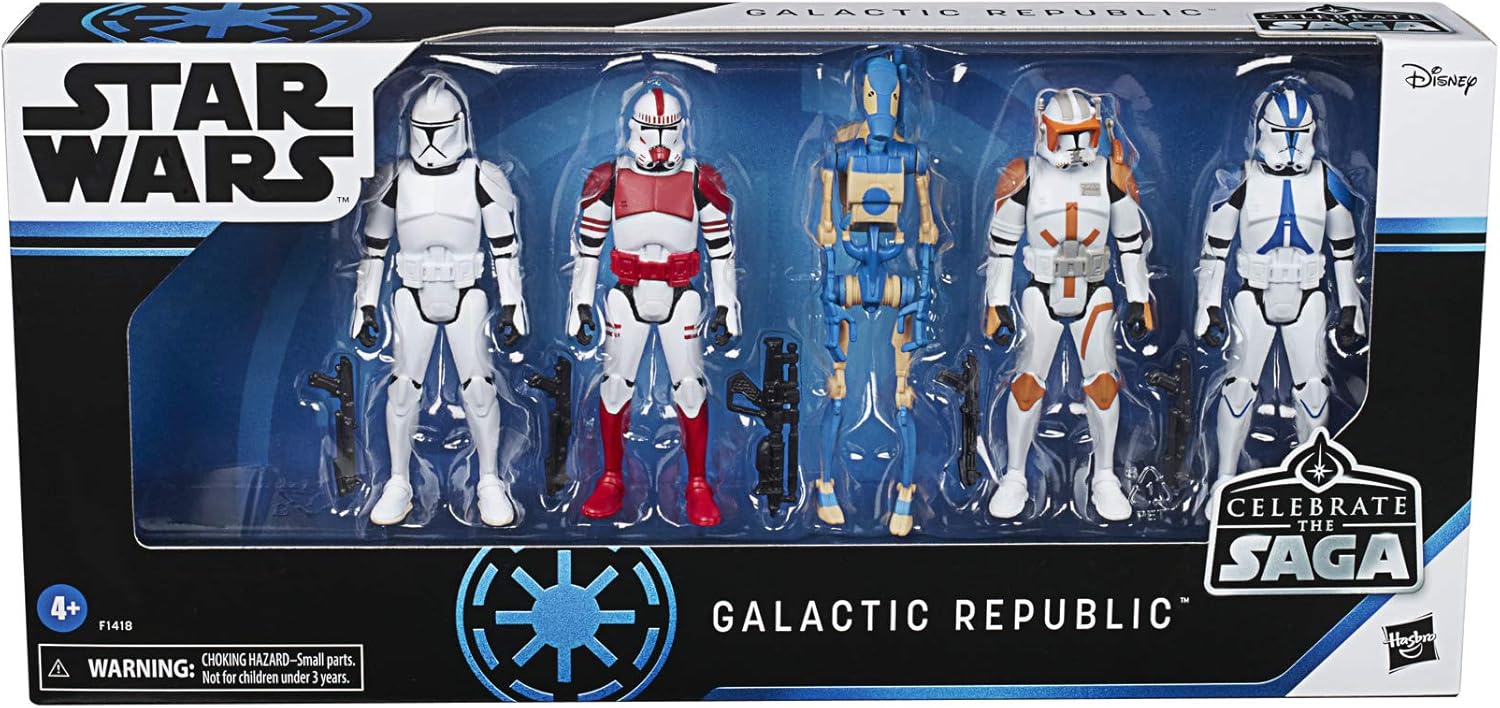 STAR WARS Galactic Republic Figure Set 3.75-Inch Action Figure 5-Pack X8424
