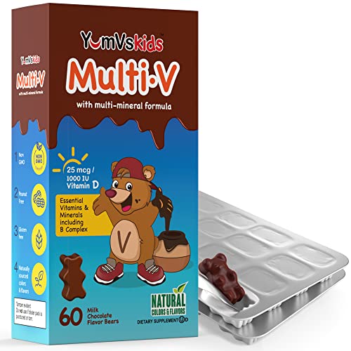 YUM-V'S Kids Multivitamin Chewable Chocolate Bears, 60 Count P944349