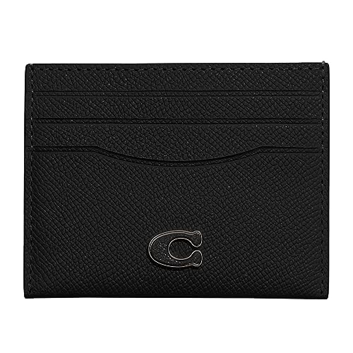 Coach Flat Card Case in Crossgrain Leather, Chalk, One Size