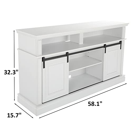 LGHM Fireplace Entertainment Center White TV Stand with Electric Fireplace J9890