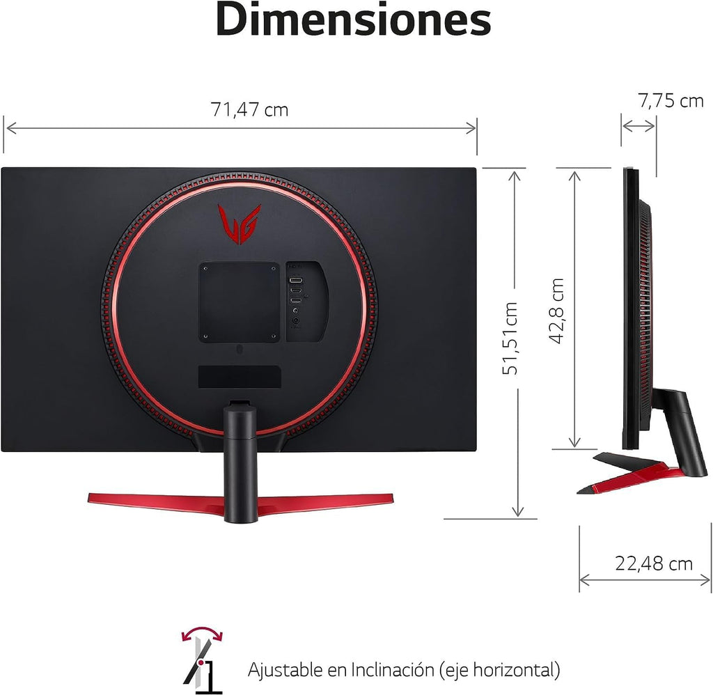 LG Ultragear Gaming Monitor 31.5" QHD 165Hz VA Panel HDR10 V848