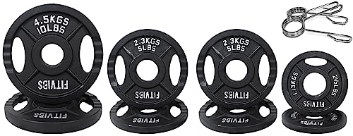 Olympic Cast Iron Weight Plates for Strength Training, Multiple Sizes S1890